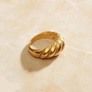 Croissant Shaped Gold Ring